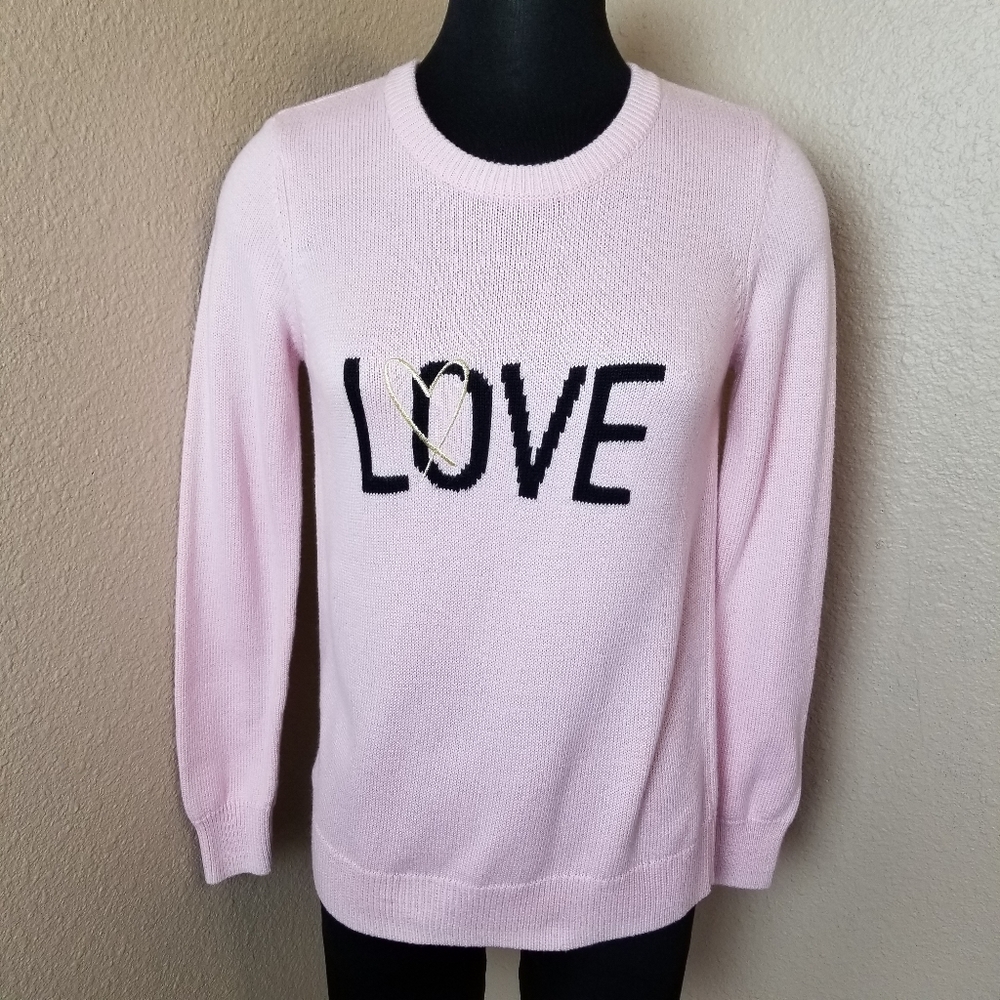 Victorias Secret LOVE Heart Pink Sweater